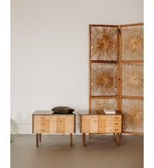 Paire de tables de chevet au placage en bois Maïa N°1593- Produit chiné Debongout
