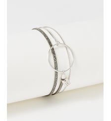 bracelet cuirs et chaines Nolah Argent Sparkling Flowers for Zoe