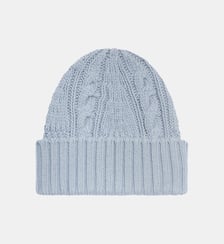 Bonnet à revers maille torsadée en cachemire Bompard
