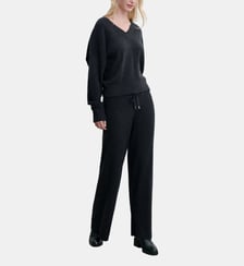 Pantalon ample cachemire femme maille côtelée Bompard