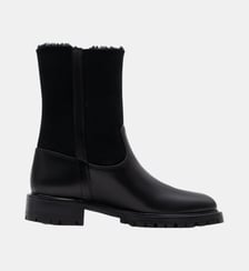 Greco - Bottines En Peau De Mouton Retournée Noir Parallèle