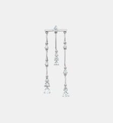 Boucle d'oreille puce pendante Pluie de Neige argent Nebuleuse Bijoux