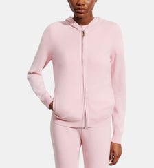 Sweat droit zippé à capuche en cachemire  Bompard
