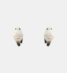 Boucles d'oreilles tiges Mésange blanche Les Néréides