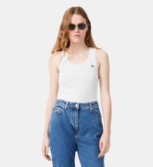 Débardeur coton maille pointelle slim fit Lacoste