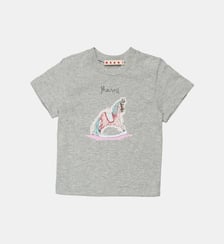 T-shirt à col rond avec logo Marni