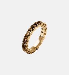 Bague Rivière épaisse en argent 925 plaqué or 18 carats avec topazes brunes Aristocrazy