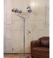 Grande lampadaire méduse chromé Julien N°329- Produit chiné Debongout