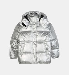 Veste en duveton à capuche argentée Karl Lagerfeld Kids