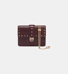 Porte-cartes love pocket en cuir à bandoulière chaîne Pinko