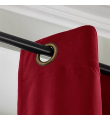 Rideau À Oeillets Dorés Tamisant Velours mat au tissage dense Madura
