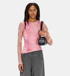 Top en jersey côtelé à motif floral Diesel
