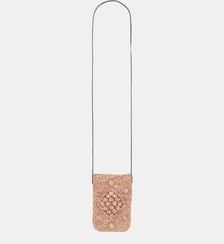 Porte téléphone en raphia et cuir - ROSIE Gerard Darel