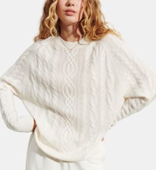 Pull col rond à torsades Bompard