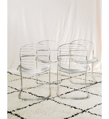 Lot de 4 chaises en métal chromé Alma N°2140 - Produit chiné Debongout