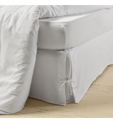 Cache Sommier  Satin de coton lavé uni à nouettes Madura