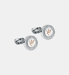 Boutons de manchettes en Acier, PVD or rose ICONIC Maserati