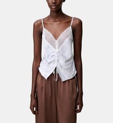 Top satin imprimé dentelle Claudie Pierlot