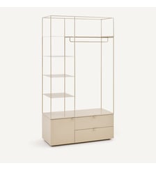 Dressing ouvert en métal fer et MDF plaqué orme ou laqué AM.PM