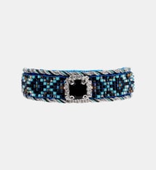Bracelet réglable ruban velours et perles tissées SUZON Hipanema