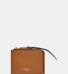Mini portefeuille zippé en cuir signature Lancel