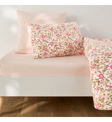 Drap-housse enfant, en flanelle, imprimé rayures, bonnet 25 cm La Redoute Interieurs