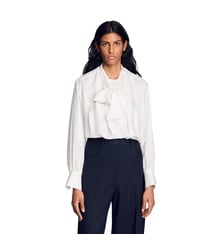 Chemise en soie à lavallière Sandro