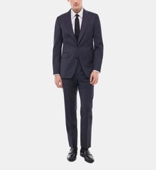 Costume ajusté en twill de laine rayé Fursac