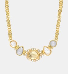 Collier ras du cou motif ovale Océane  doré à l'or fin - Oceane Satellite
