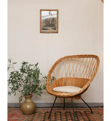 Fauteuil en rotin vintage Ernest N°855- Produit chiné Debongout