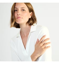 Chemise de nuit longue col polo en jersey Laurence Tavernier