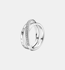 Anneau Triple Pavé Croisé Pandora