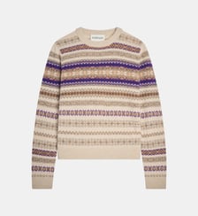 Pull col rond fairisle Bompard