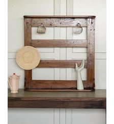 Ancienne étagère à casseroles en bois Gaëlle N°1572- Produit chiné Debongout