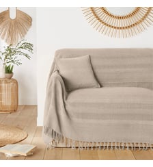 Plaid artisanal frangé coton La Redoute Interieurs