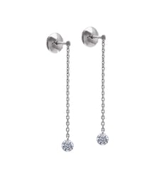 Pendants d'oreilles 360° - 2 diamants, poids total 0,40ct approx. - Or blanc 750‰ La Brune & La Blonde
