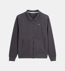 Sweat zippé French Rib col chemise Serge Blanco