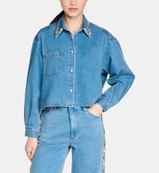 Chemise en jean strassée Sandro