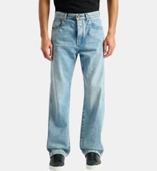 Jean loose en denim délavé Light blue Balmain