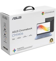 Chromebook CM1406 Bleu Iridescent 14"Tactile MediaTek 8 Go RAM DDR5 eMMC 128Go Google AI Pro housse incluse Asus