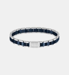 METAL LINKS ESSENTIALS ACIER ET BLEUPCE. BOSS