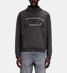 Sweat à capuche en coton avec appliqué D Diesel