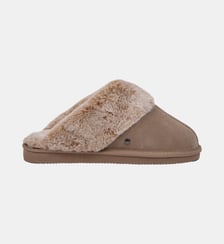 Chaussons mules cuir fourré chaud Isotoner