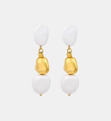 Boucles d'oreilles clips longues   doré à l'or fin - Loulou Satellite