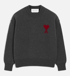 Pull Col Rond Ami De Coeur En Laine unisexe AMI Paris