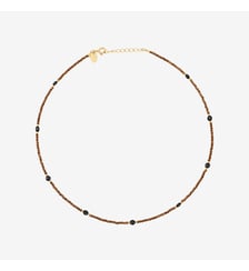 Collier indie amante hematite brown/onyx Caroline Najman