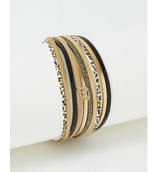 bracelet cuirs Malicieux Black Léo Flowers for Zoe
