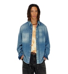 Chemise en denim effet patch usé Diesel
