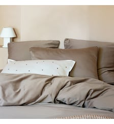 Taie d'oreiller en satin de coton lavé, NUIT SATINÉE Blanc Cerise