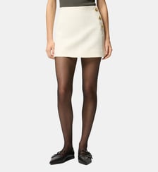 Mini-jupe portefeuille en bouclé de coton et de laine Pinko